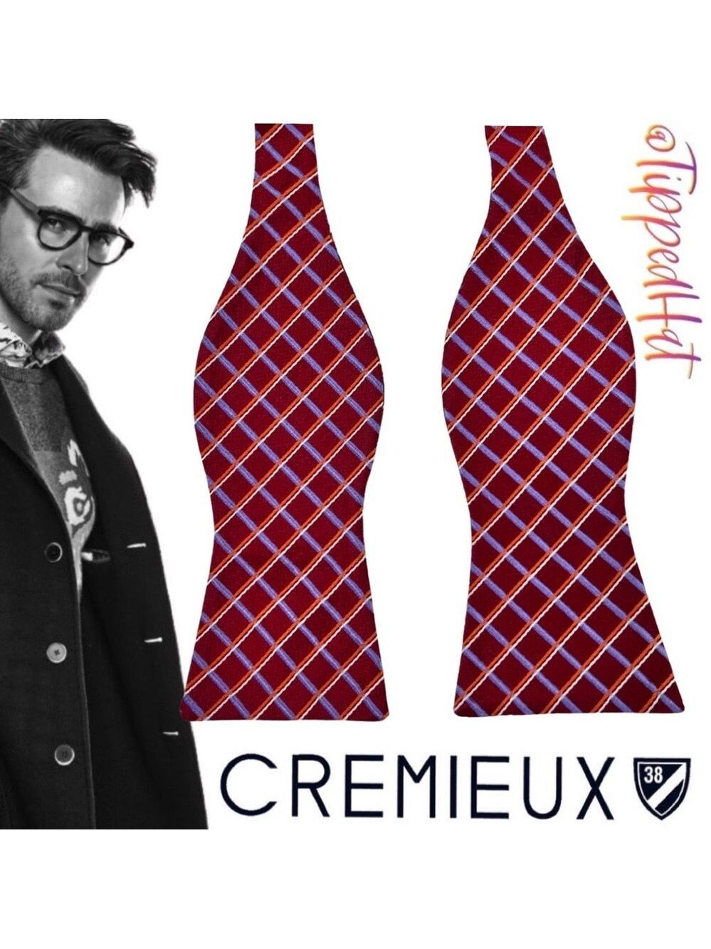 NWT $39.50 Cremieux 100% Silk Men’s Bow Tie